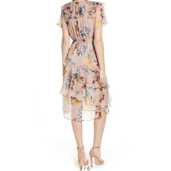 Band Of Gypsies- Sunny Mauve Floral Ruffle Dress - Picture 11 of 16